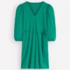 Cary V-Neck Jersey Dress Deep Teal Cary V-Neck Jersey Dress Deep Teal