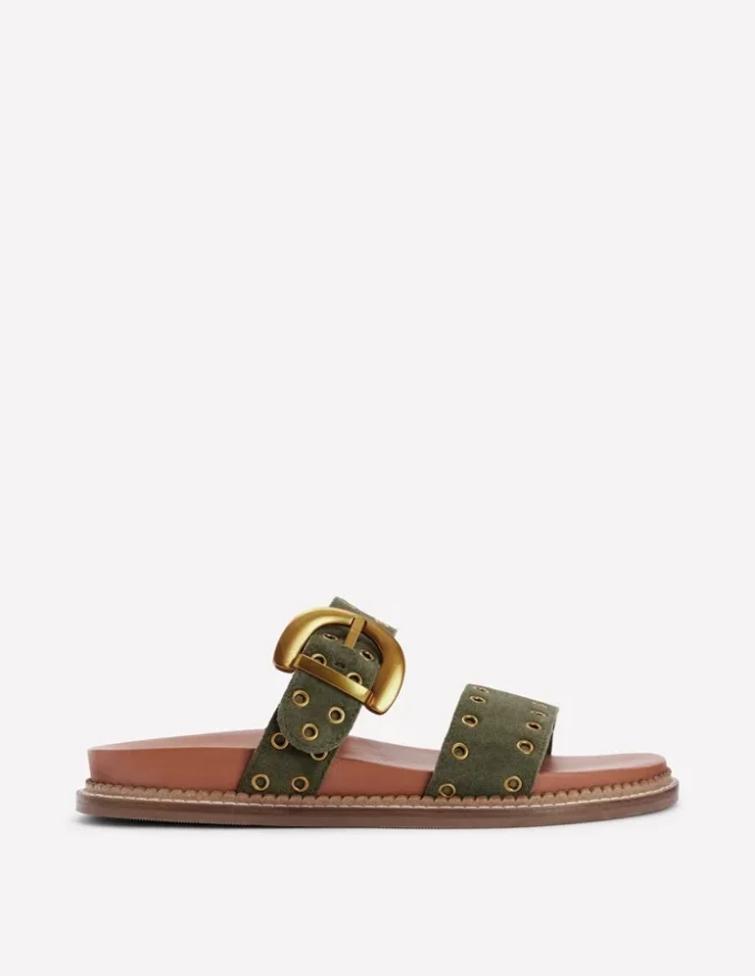 Caryl Double Strap Sandals Deep Olive