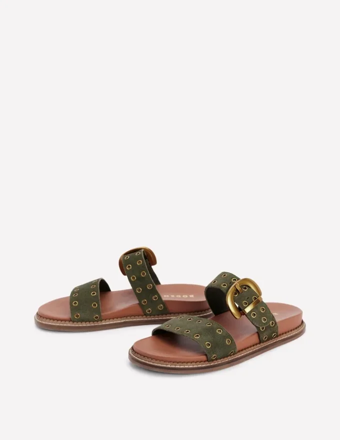 Caryl Double Strap Sandals Deep Olive