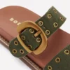 Caryl Double Strap Sandals Deep Olive