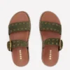 Caryl Double Strap Sandals Deep Olive