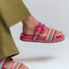 Caryl Double Strap Sandals Multi Stripe Caryl Double Strap Sandals Multi Stripe
