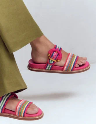 Caryl Double Strap Sandals Multi Stripe
