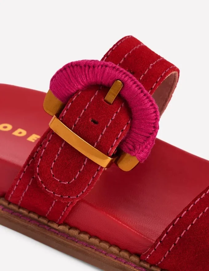 Caryl Double Strap Sandals Post Box Red