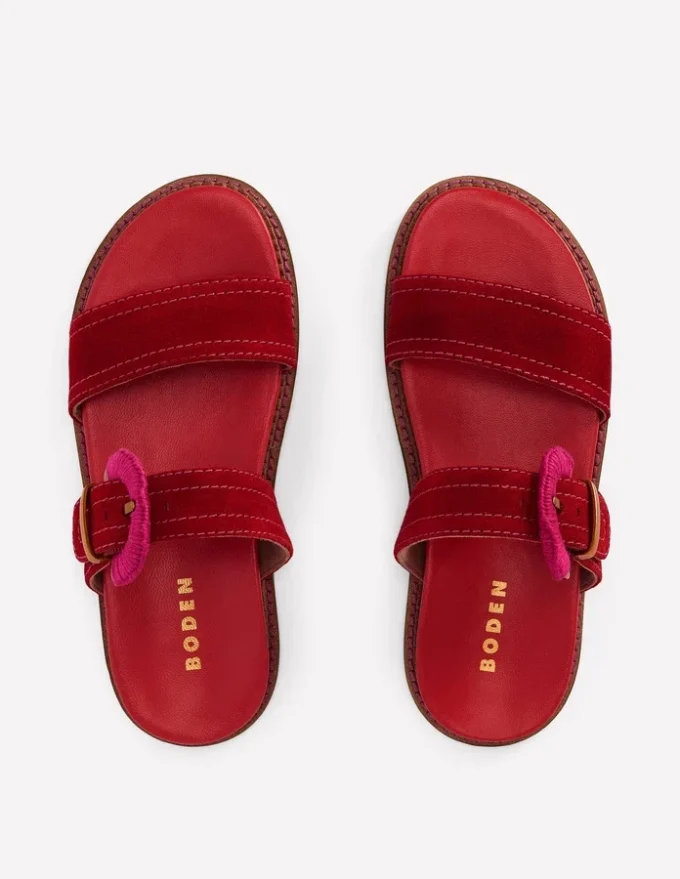Caryl Double Strap Sandals Post Box Red