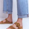 Caryl Double Strap Sandals Tan