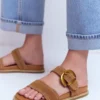 Caryl Double Strap Sandals Tan