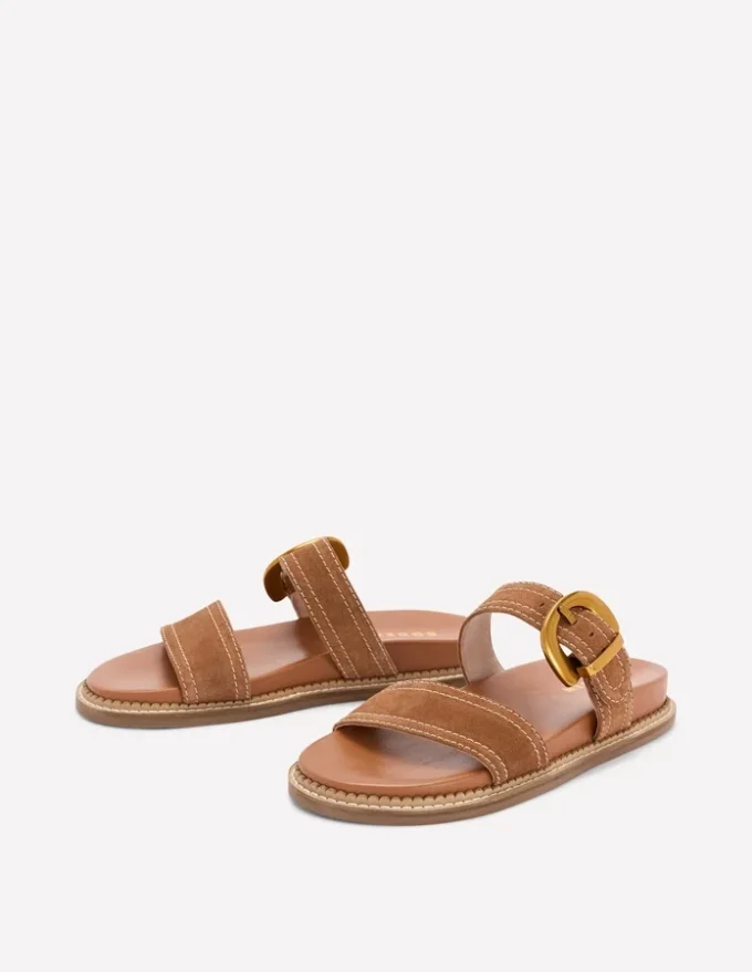 Caryl Double Strap Sandals Tan