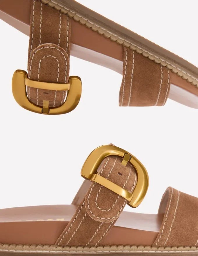 Caryl Double Strap Sandals Tan