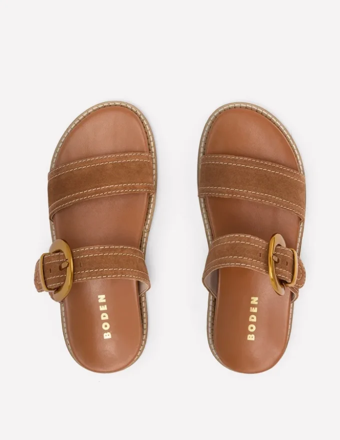 Caryl Double Strap Sandals Tan