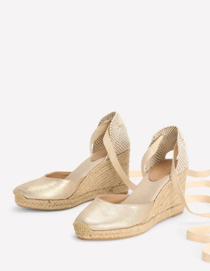 Cassie High Wedge Espadrilles Gold Cassie High Wedge Espadrilles Gold