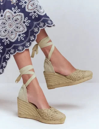 Cassie High Wedge Espadrilles Natural