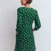 Cathy Notch Neck Jersey Dress Hunter Green, Painted Dot Cathy Notch Neck Jersey Dress Hunter Green, Painted Dot