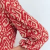 Cathy Notch Neck Jersey Dress Merida Red, Ikat Cathy Notch Neck Jersey Dress Merida Red, Ikat