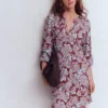 Cathy Notch Neck Jersey Dress Roasted Brown, Elegant Blossom Cathy Notch Neck Jersey Dress Roasted Brown, Elegant Blossom