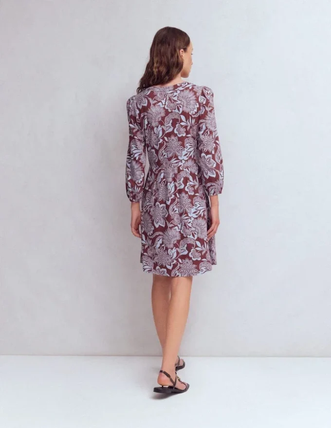 Cathy Notch Neck Jersey Dress Roasted Brown, Elegant Blossom Cathy Notch Neck Jersey Dress Roasted Brown, Elegant Blossom