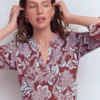 Cathy Notch Neck Jersey Dress Roasted Brown, Elegant Blossom Cathy Notch Neck Jersey Dress Roasted Brown, Elegant Blossom