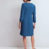 Cathy Notch Neck Jersey Dress Tourmaline Blue Cathy Notch Neck Jersey Dress Tourmaline Blue