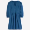Cathy Notch Neck Jersey Dress Tourmaline Blue Cathy Notch Neck Jersey Dress Tourmaline Blue