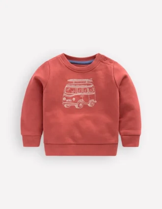 Chain Stitch Sweatshirt Jam Red Campervan