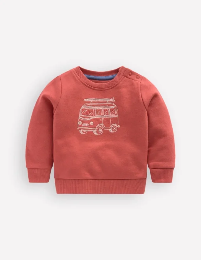Chain Stitch Sweatshirt Jam Red Campervan Chain Stitch Sweatshirt Jam Red Campervan