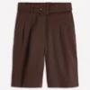 Chelsea Belted Linen Shorts Bitter Chocolate Chelsea Belted Linen Shorts Bitter Chocolate