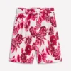 Chelsea Belted Tailored Shorts Sangria Sunset, Floral Print