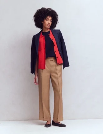 Chiswick Crop Linen Pants Cappuccino