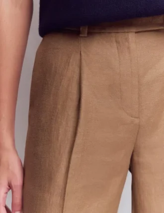 Chiswick Crop Linen Pants Cappuccino