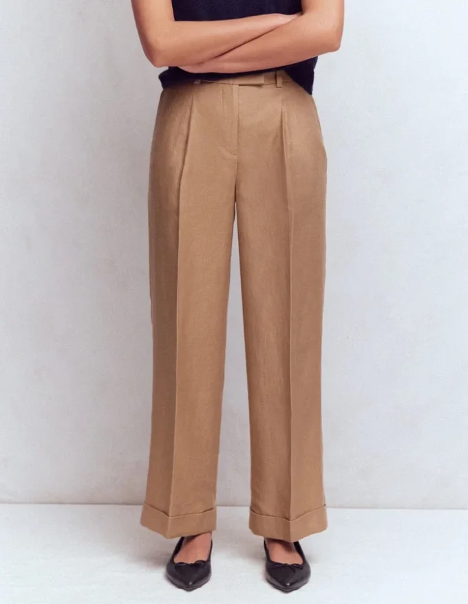 Chiswick Crop Linen Pants Cappuccino Chiswick Crop Linen Pants Cappuccino