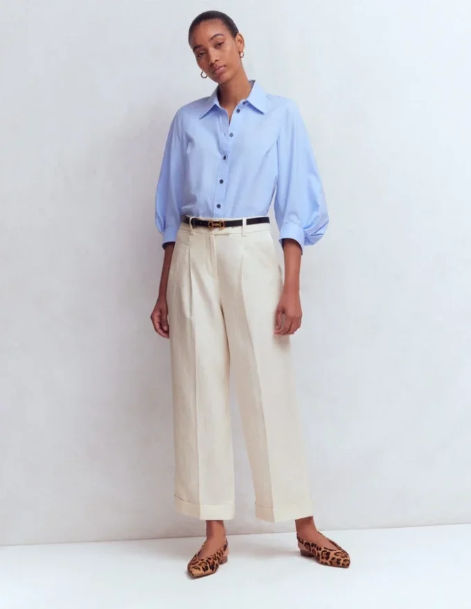 Chiswick Crop Linen Pants Ivory Chiswick Crop Linen Pants Ivory