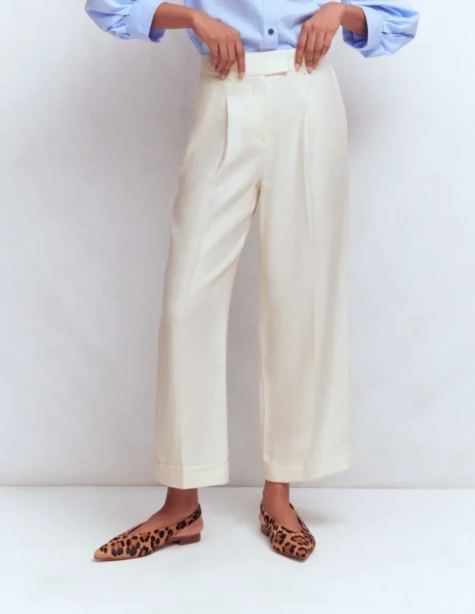 Chiswick Crop Linen Pants Ivory Chiswick Crop Linen Pants Ivory