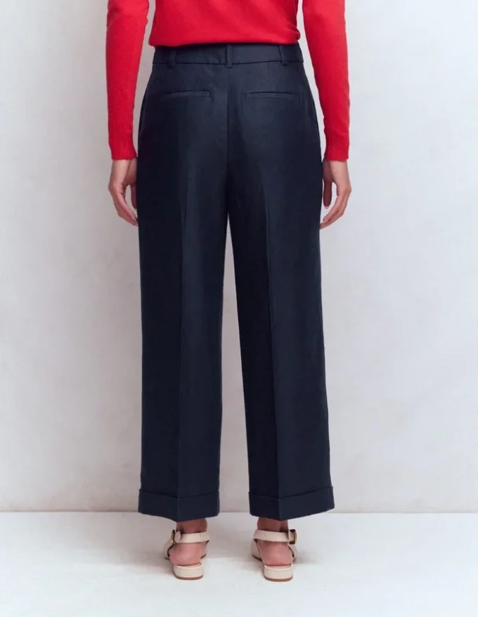 Chiswick Crop Linen Pants Navy Chiswick Crop Linen Pants Navy