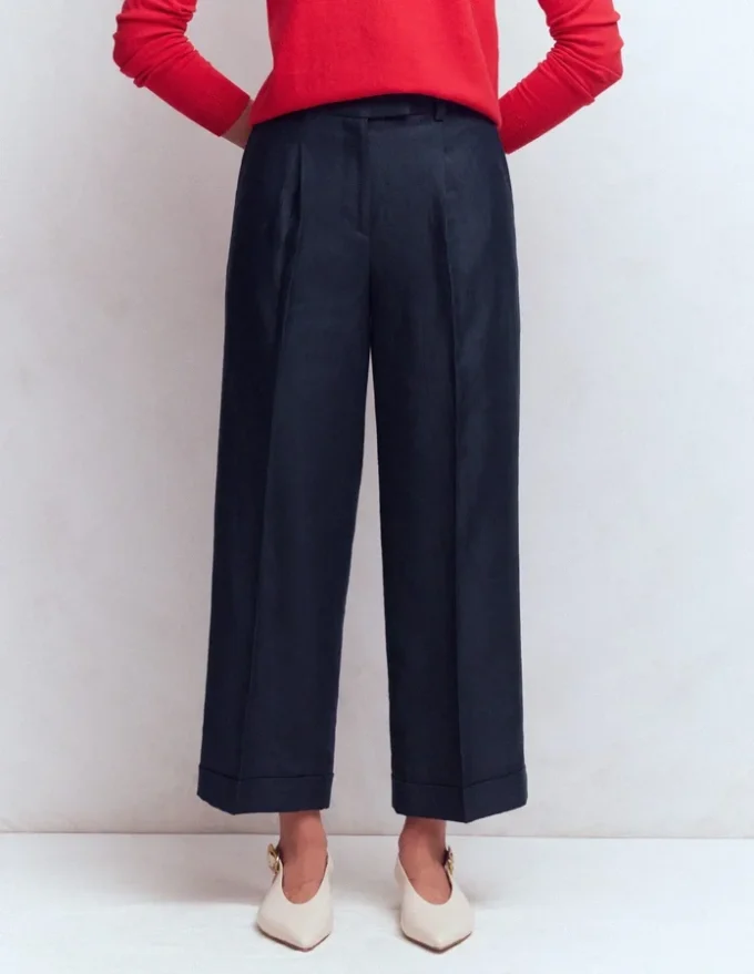 Chiswick Crop Linen Pants Navy Chiswick Crop Linen Pants Navy