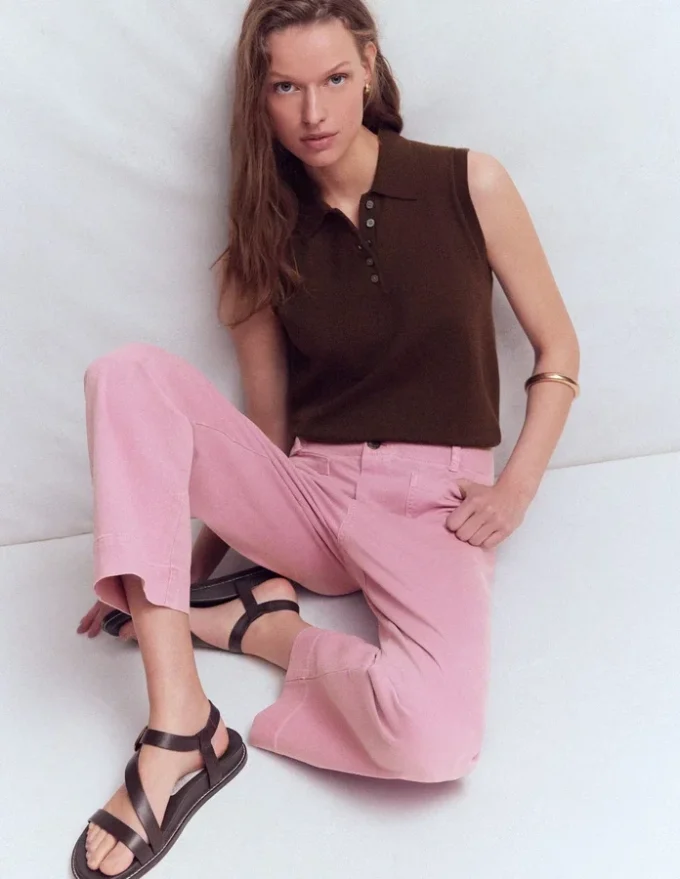 Chloe Henley Knitted Tank Bitter Chocolate