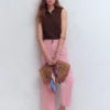Chloe Henley Knitted Tank Bitter Chocolate