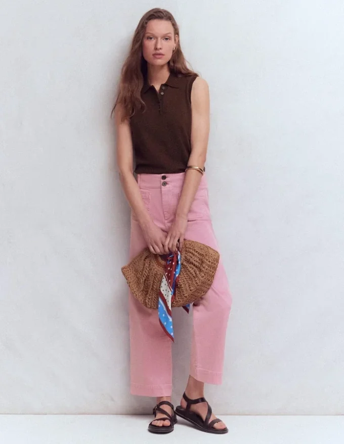 Chloe Henley Knitted Tank Bitter Chocolate
