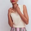 Chloe Henley Knitted Tank Warm Ivory