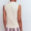 Chloe Henley Knitted Tank Warm Ivory