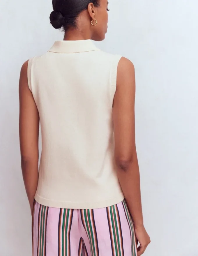 Chloe Henley Knitted Tank Warm Ivory