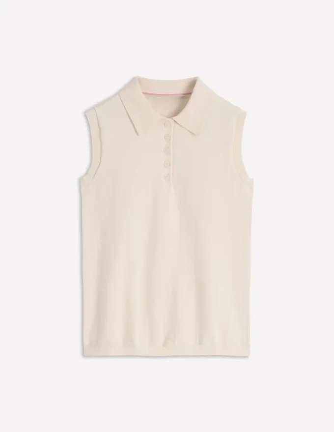 Chloe Henley Knitted Tank Warm Ivory