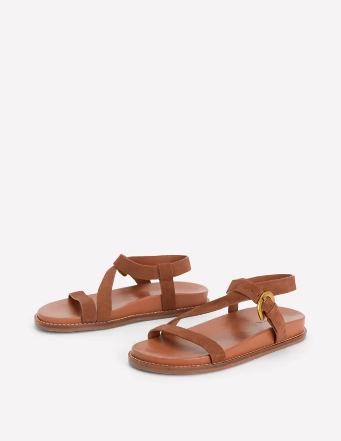 Chunky Asymmetric Sandal Tan Suede Chunky Asymmetric Sandal Tan Suede