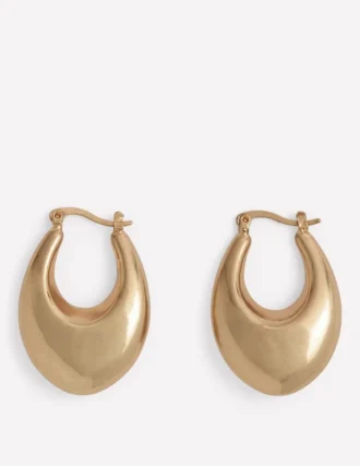 Chunky Curve Hoops Gold Colour