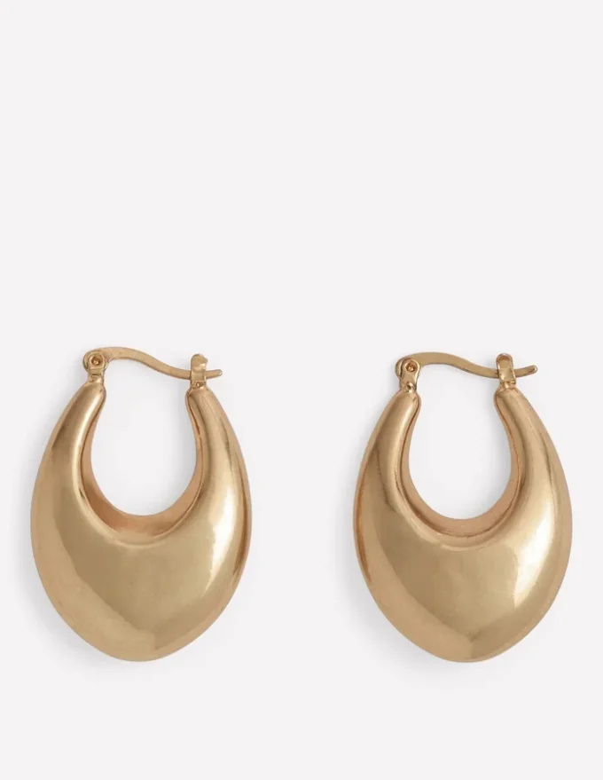 Chunky Curve Hoops Gold Colour Chunky Curve Hoops Gold Colour