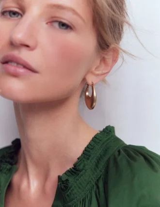 Chunky Curve Hoops Gold Colour