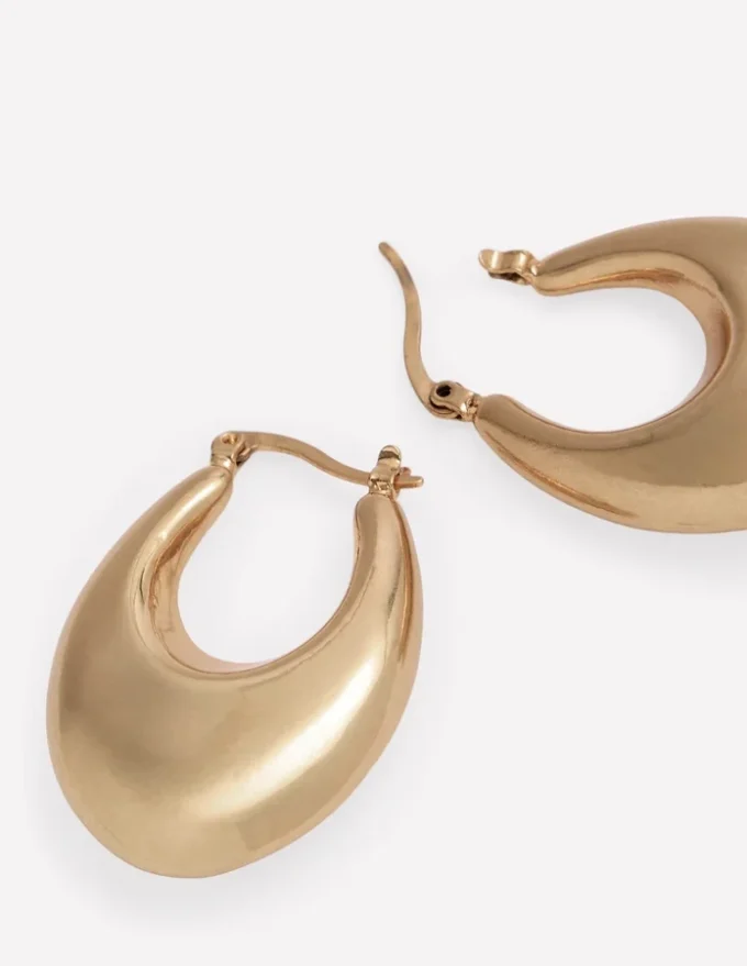 Chunky Curve Hoops Gold Colour Chunky Curve Hoops Gold Colour