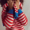 Chunky Sweater High Risk Red/Ecru Marl Stripe