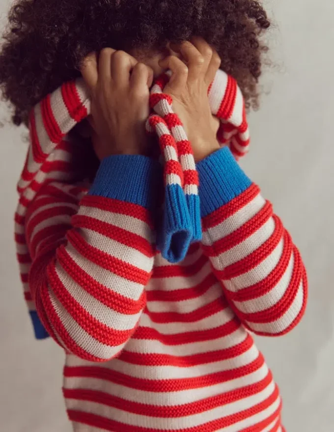 Chunky Sweater High Risk Red/Ecru Marl Stripe