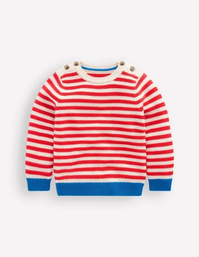Chunky Sweater High Risk Red/Ecru Marl Stripe
