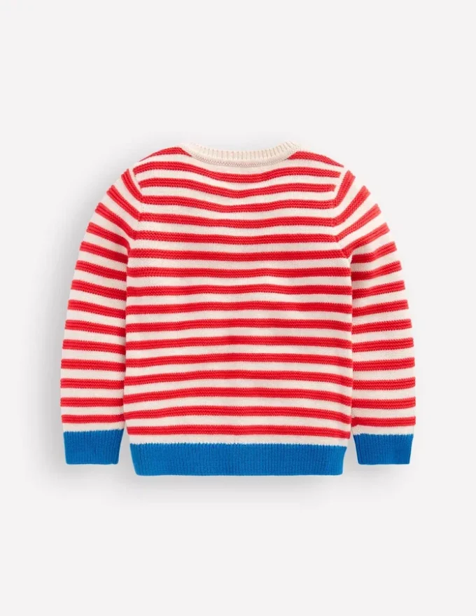 Chunky Sweater High Risk Red/Ecru Marl Stripe
